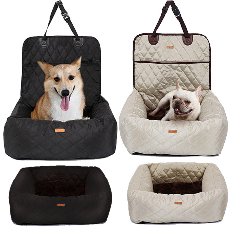 2 In 1 Pet Dog Carrier Folding Car Seat Pad 