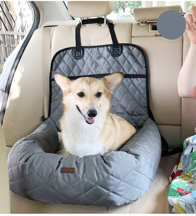 2 In 1 Pet Dog Carrier Folding Car Seat Pad 